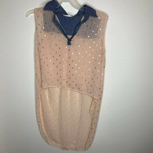 Love J USA Womens L Pink Sheer Shirt